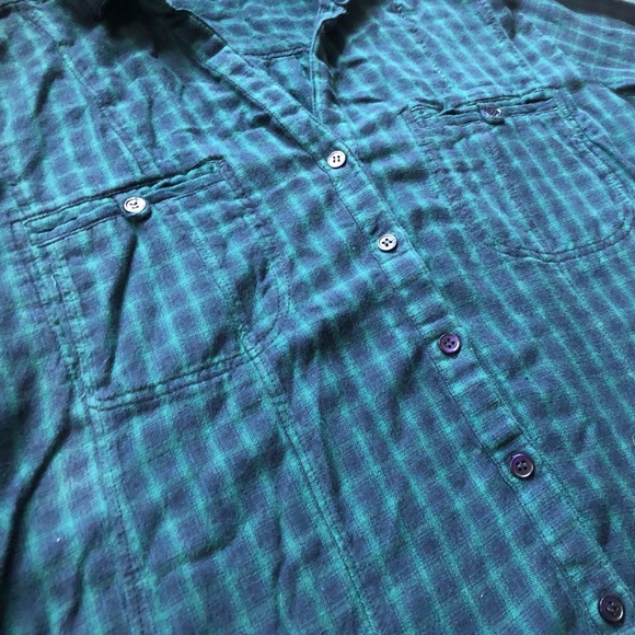 Paradigma Blue and Green Flannel Shirt - Picture 4 of 5